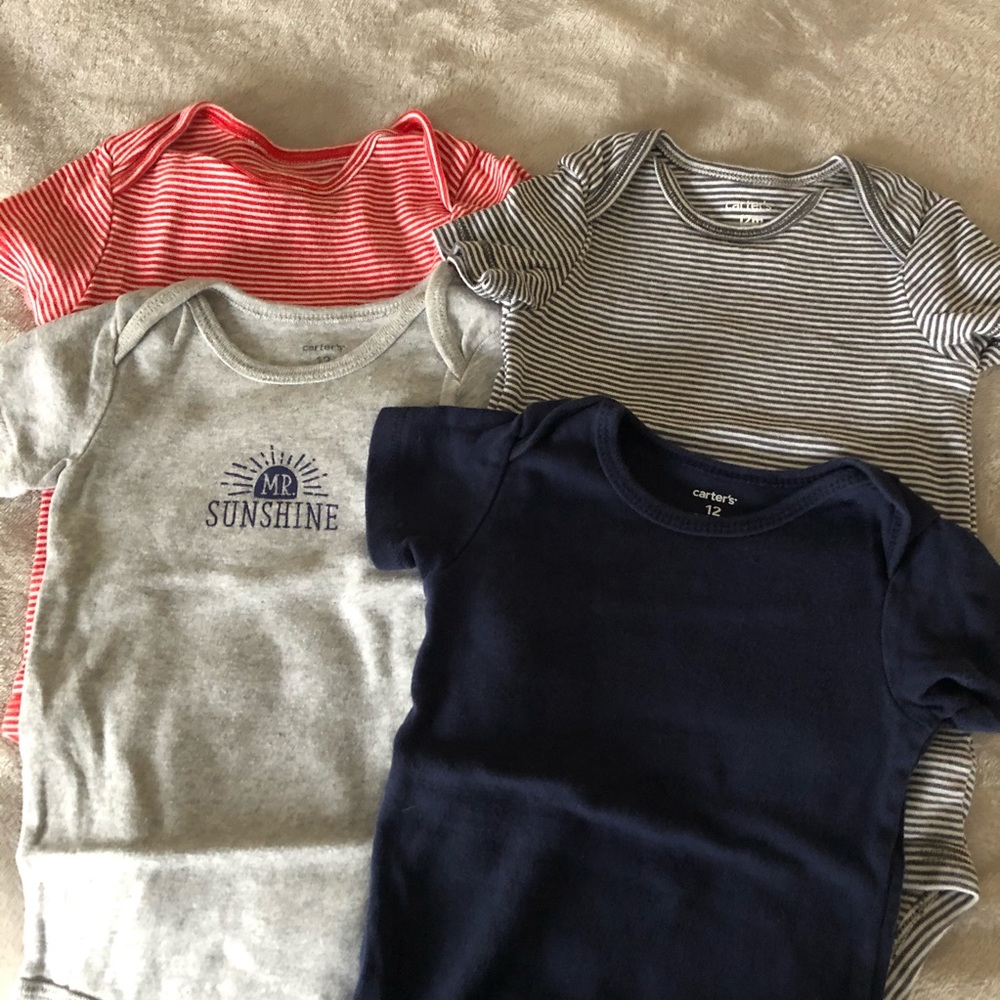 Carters set of 4 onesies 12 months